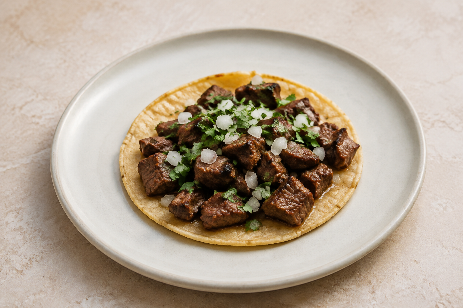 AI-generated illustration: Bistec taco — single