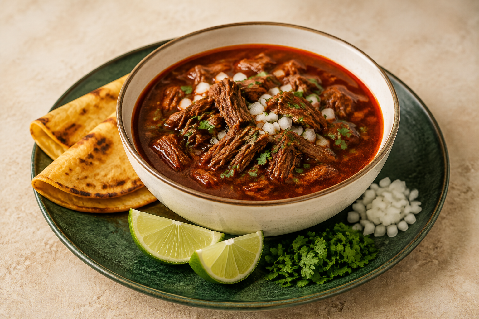 AI-generated illustration: Birria soup
